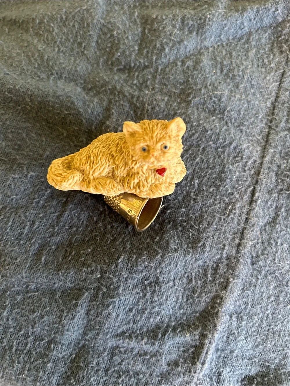 Small Tan Kitten Figurine for Small Pets Decor